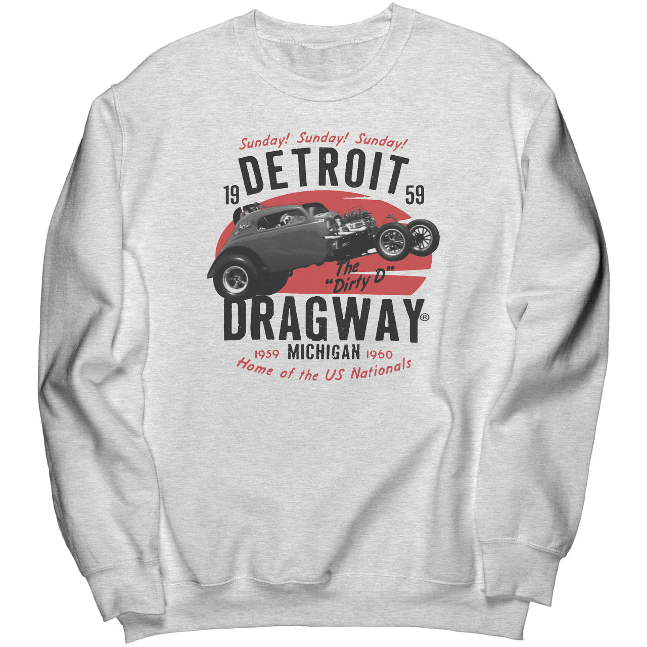 *Detroit Dragway® 1959 The Dirty D Car Sweatshirt