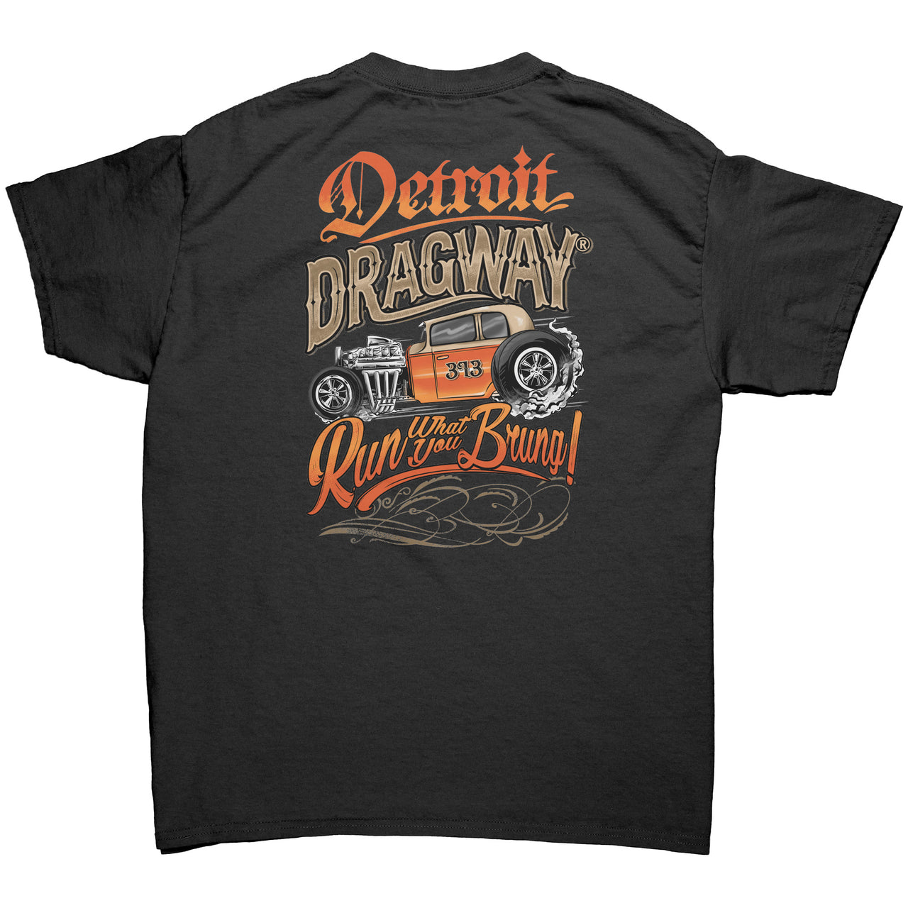 Detroit Dragway® Run What You Brung Bantam Mens T-Shirt