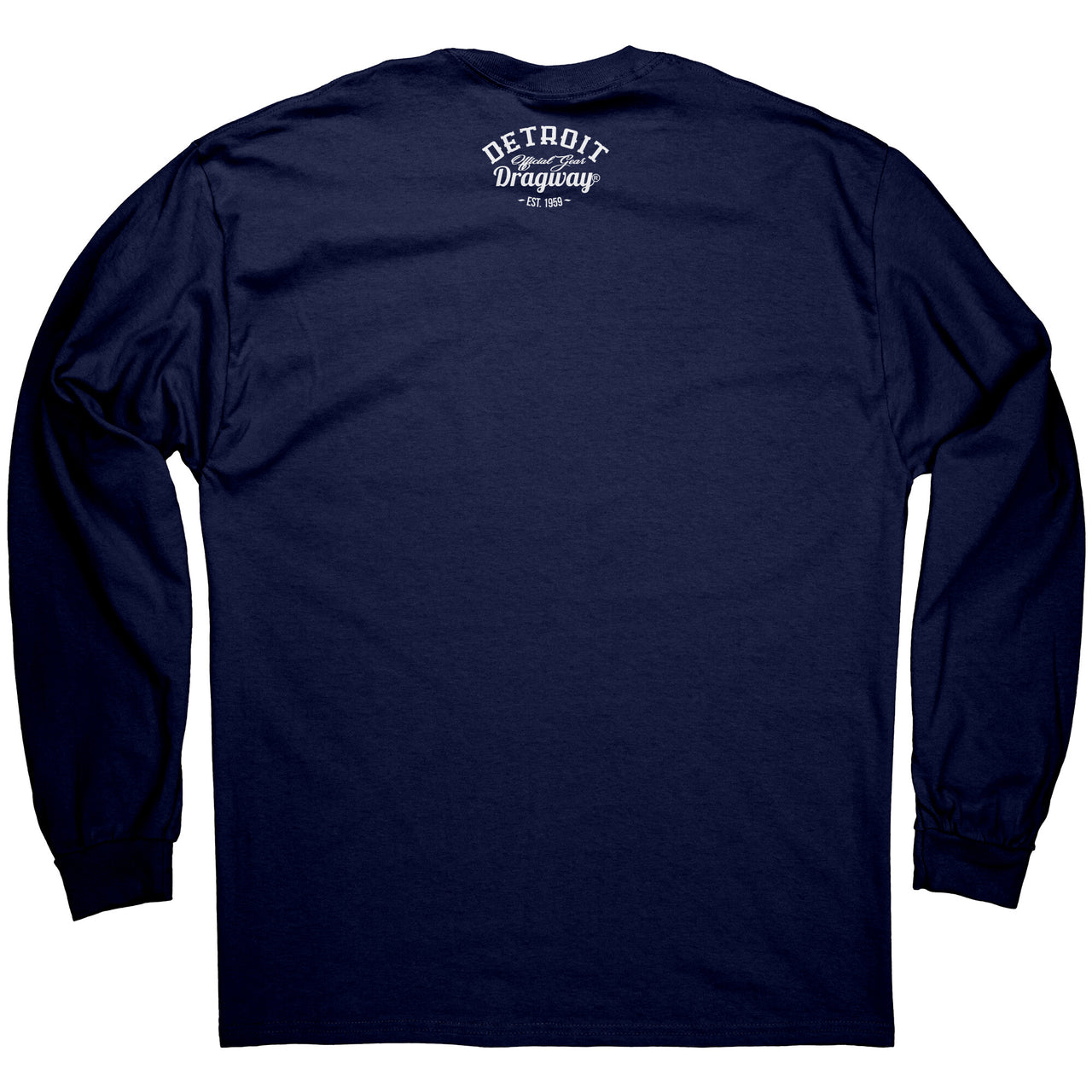 *Detroit Dragway® Checkered Flags Long Sleeve T-Shirt Image On Front